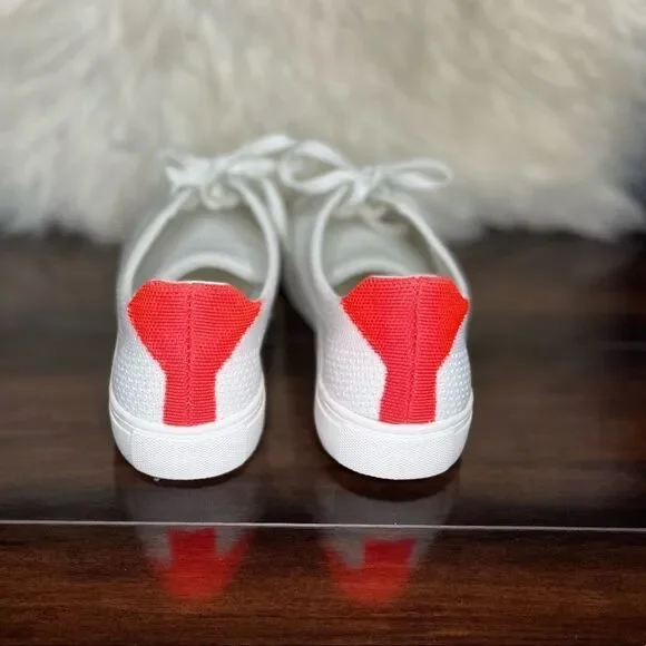 Banana Republic White Mesh Sneaker With Pink Stripe - Picture 3 of 6